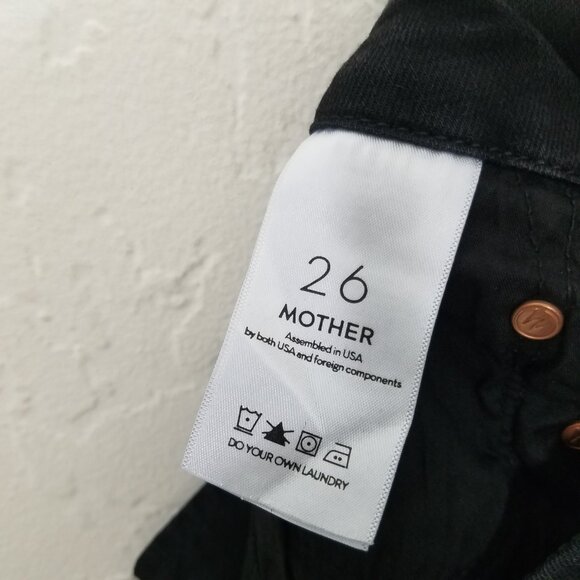 MOTHER Looker Petite Stretch Jeans Black Size 26 - Picture 8 of 10
